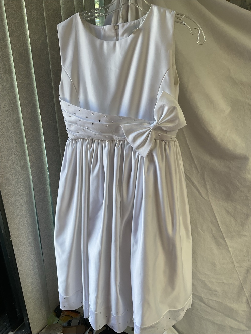 Swea pea and Lilli White Girls' Satin Bow Dress -